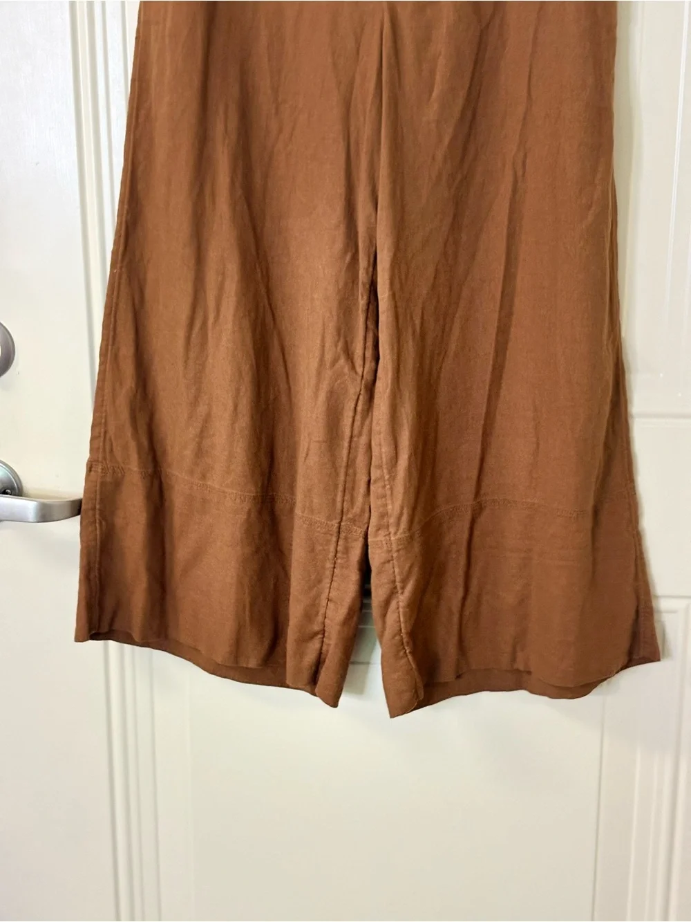 NWT BANANA REPUBLIC Brown Wide-Leg Linen Blend Cropped Pants SZ S $80